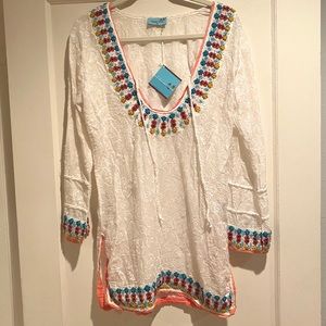 Beaded embroidered cover-up